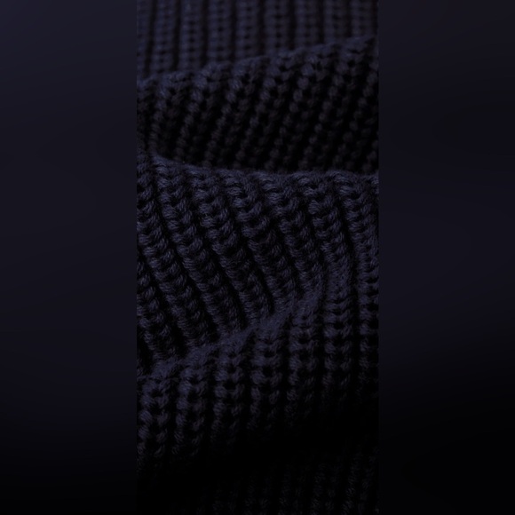 PIPER cotton zip-up collared sweater jacket NWOT dark blue - Picture 7 of 7